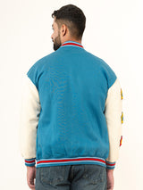 Teal Blue Poker Varsity Jacket
