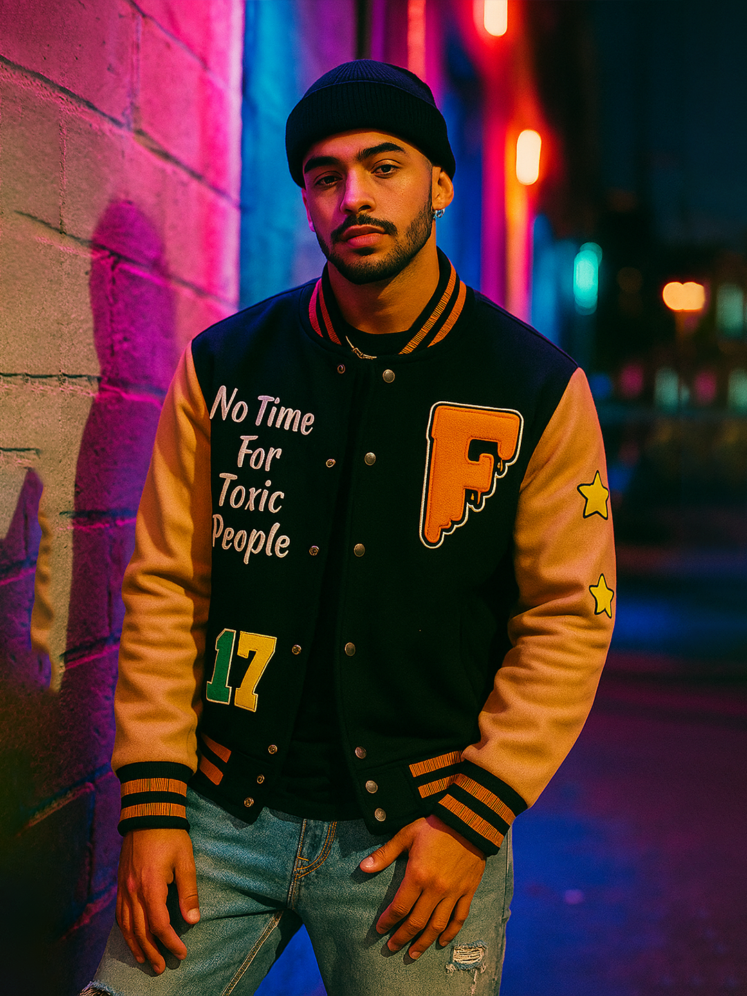 Black F Varsity Jacket