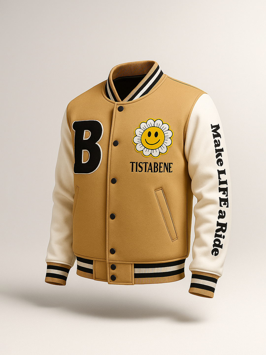 Beige B Varsity Jacket