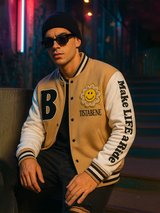 Beige B Varsity Jacket