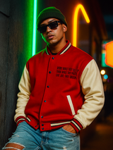 Red Chicago Varsity Jacket