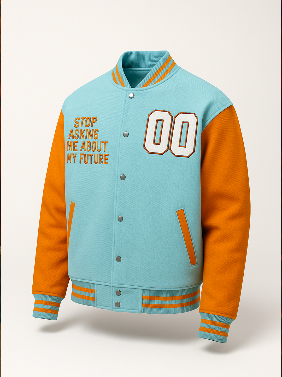 Sky Blue Baseball Varsity Jacket