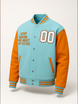 Sky Blue Baseball Varsity Jacket