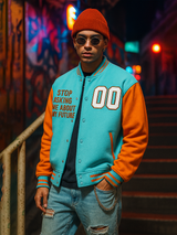 Sky Blue Baseball Varsity Jacket