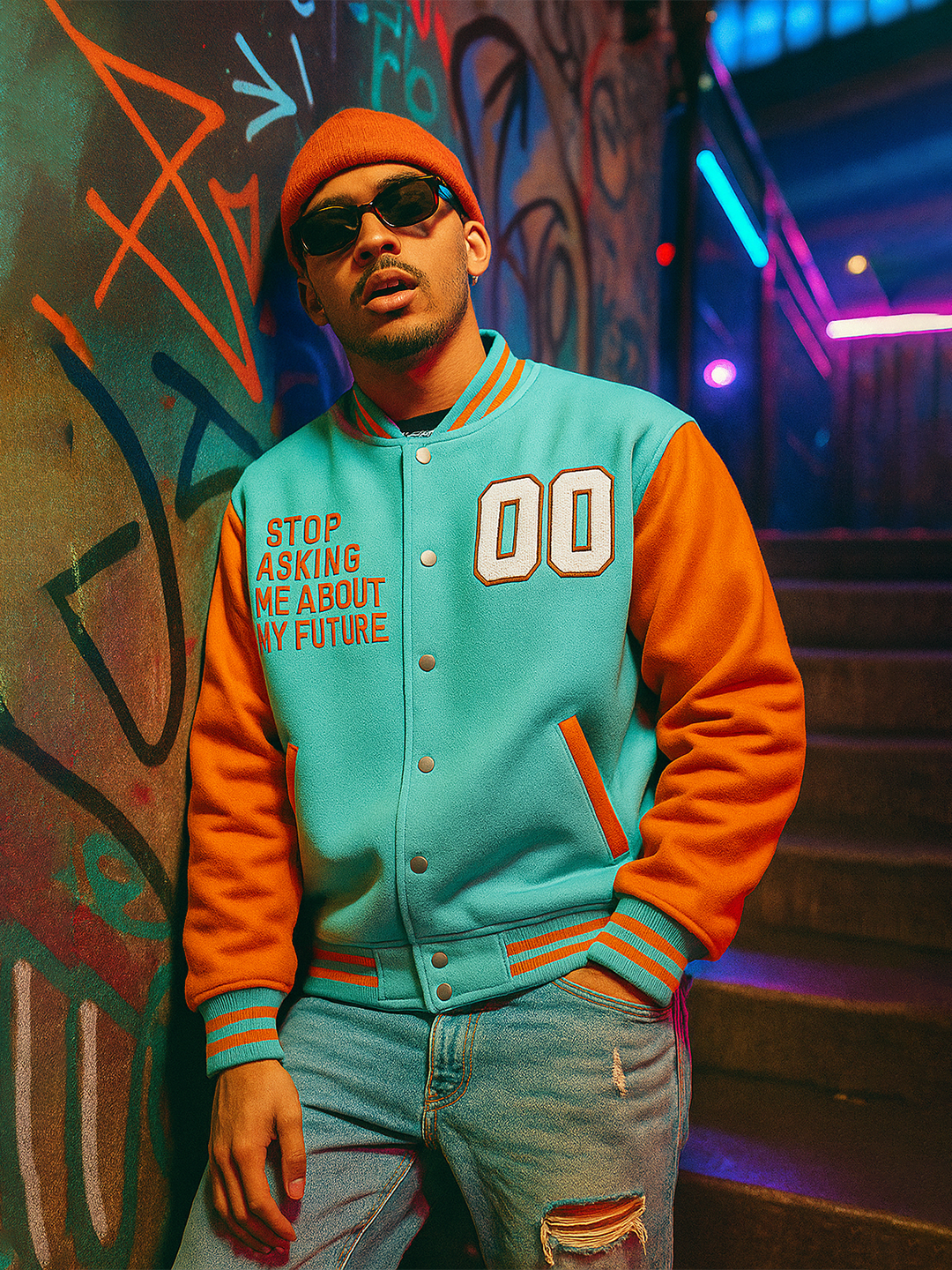 Sky Blue Baseball Varsity Jacket