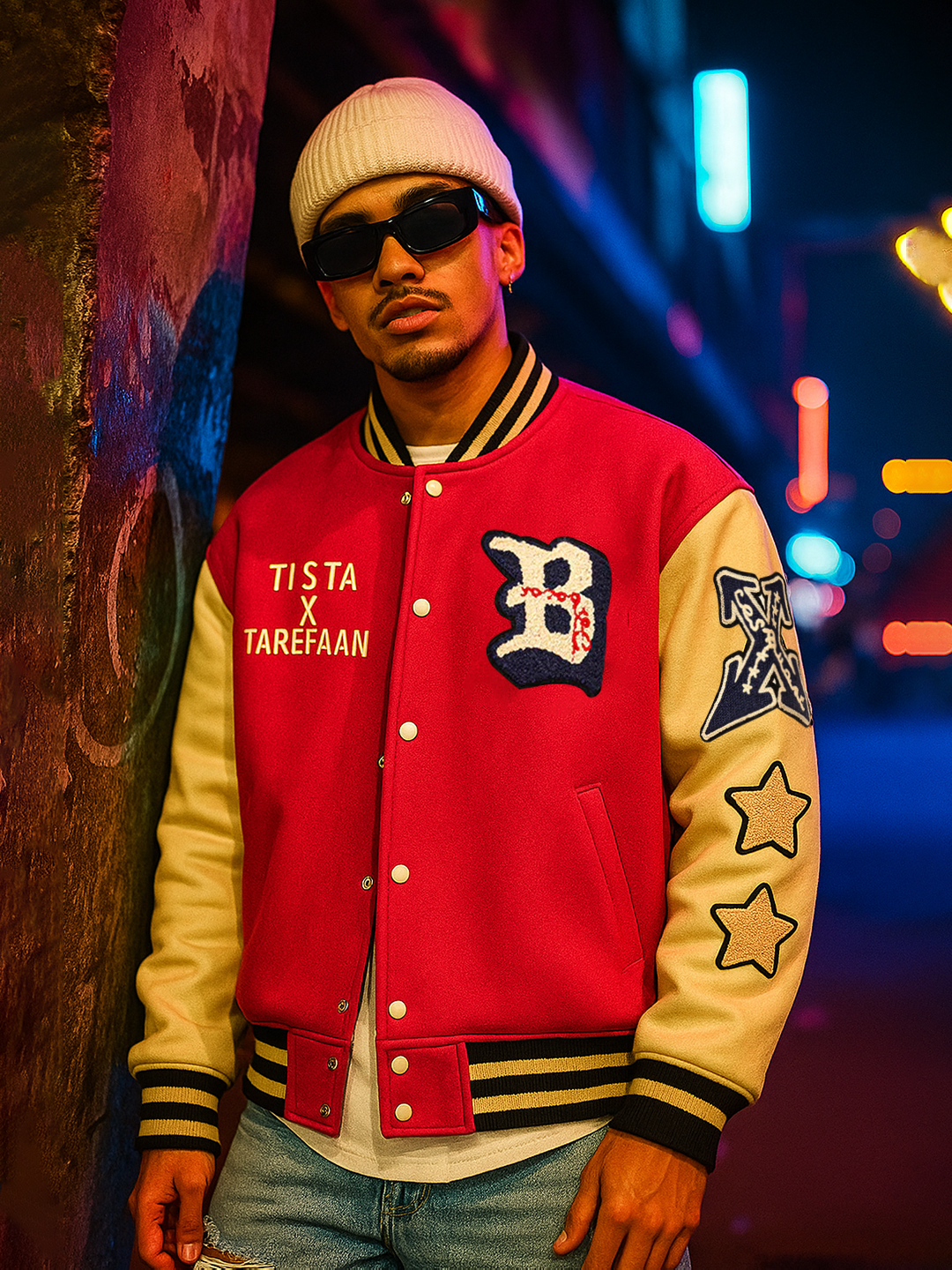 Pink B Tista X Tarefaan Varsity Jacket