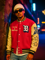 Pink B Tista X Tarefaan Varsity Jacket