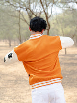Orange Bones Varsity Jacket