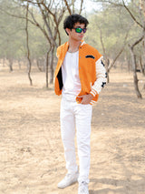 Orange Bones Varsity Jacket