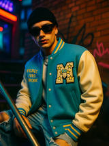 Teal Blue M Varsity Jacket