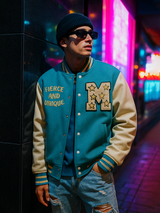 Teal Blue M Varsity Jacket
