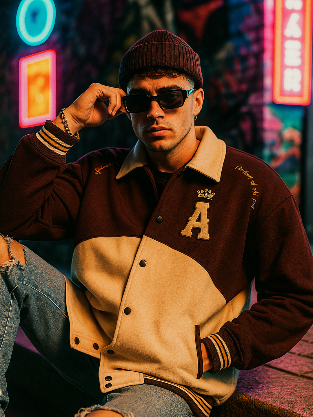 Brown A Varsity Jacket