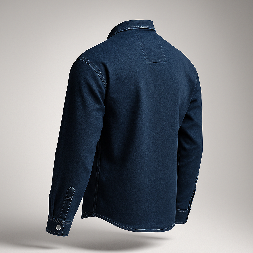 Dark Blue Oversized Denim Tunic Jacket