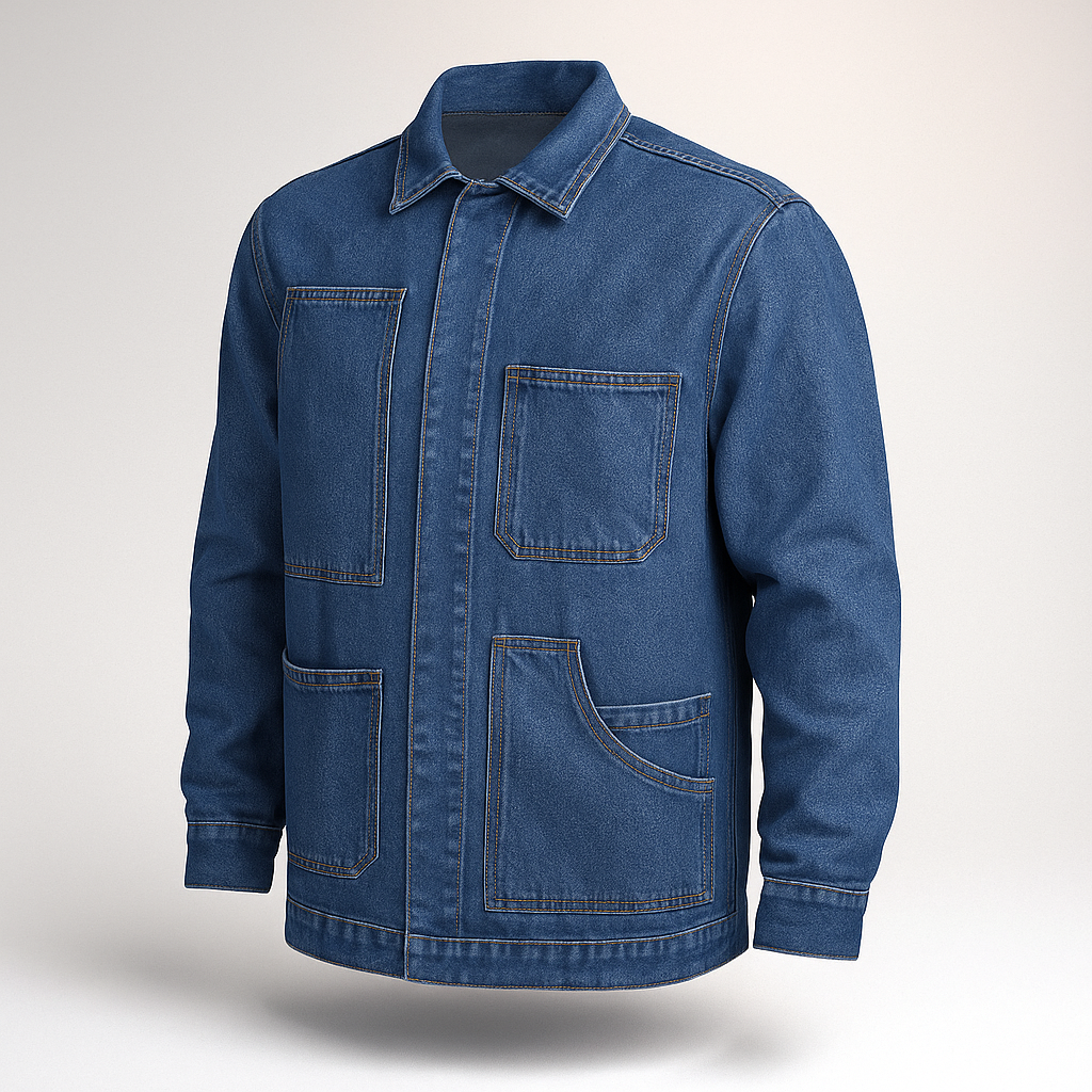 Blue Relaxed Fit Men's Denim Jacket