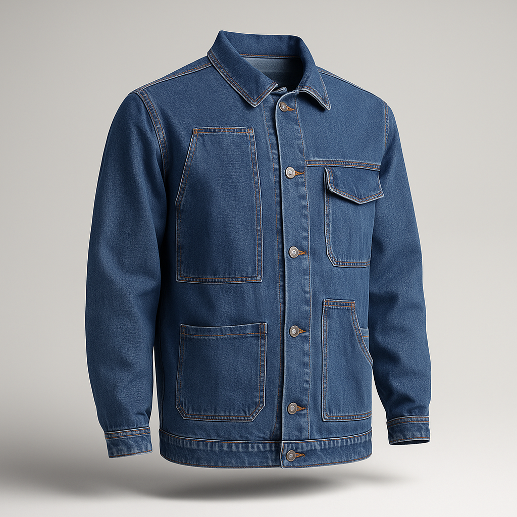 Blue Relaxed Fit Men's Denim Jacket