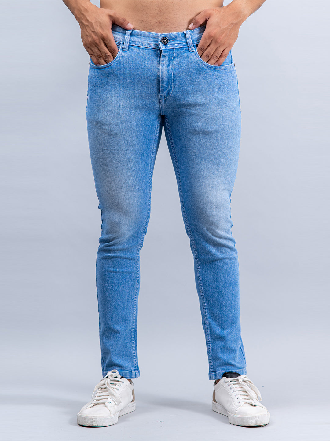 Designer Sky Blue Stretch Skinny Jeans For Men Scratch Proof Pencil Pants  With Elastic Rolling Waistband Jeans Streetwear Style 230721 From Xue01,  $21.33 | DHgate.Com