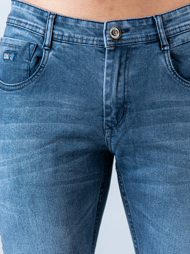 Grey Skinny Ankle Fit Mens Denim Jeans - Tistabene