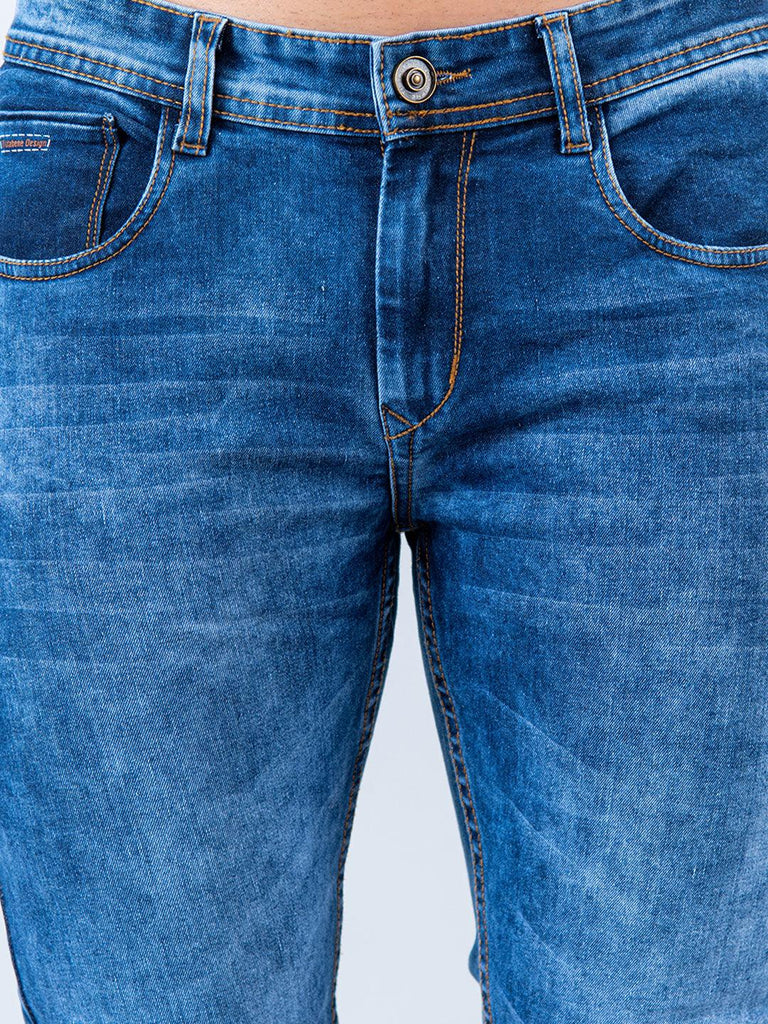 Blue Skinny Ankle Fit Men's Denim Jeans