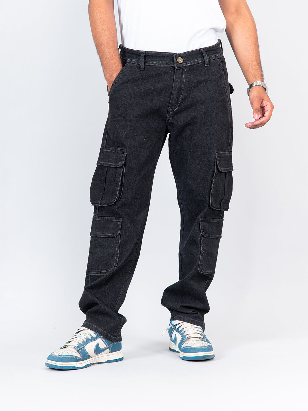 Buy Carbon Black Cargo Jeans Online