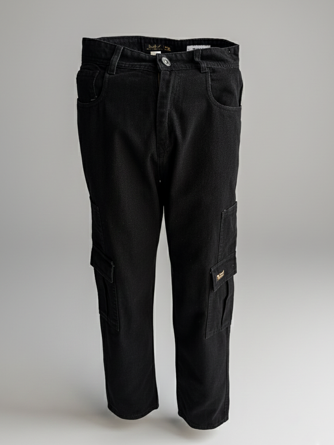 Black Cargo Baggy Fit Denim Jeans