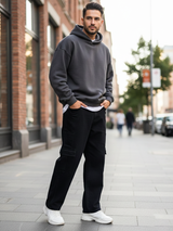 Black Cargo Baggy Fit Denim Jeans