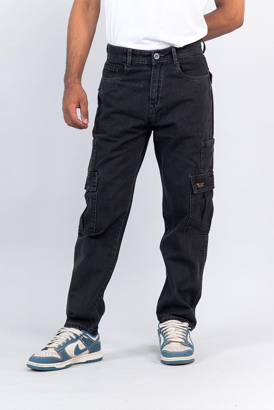 light black cargo baggy fit denim jeans