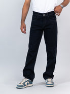 navy blue straight fit mens jeans