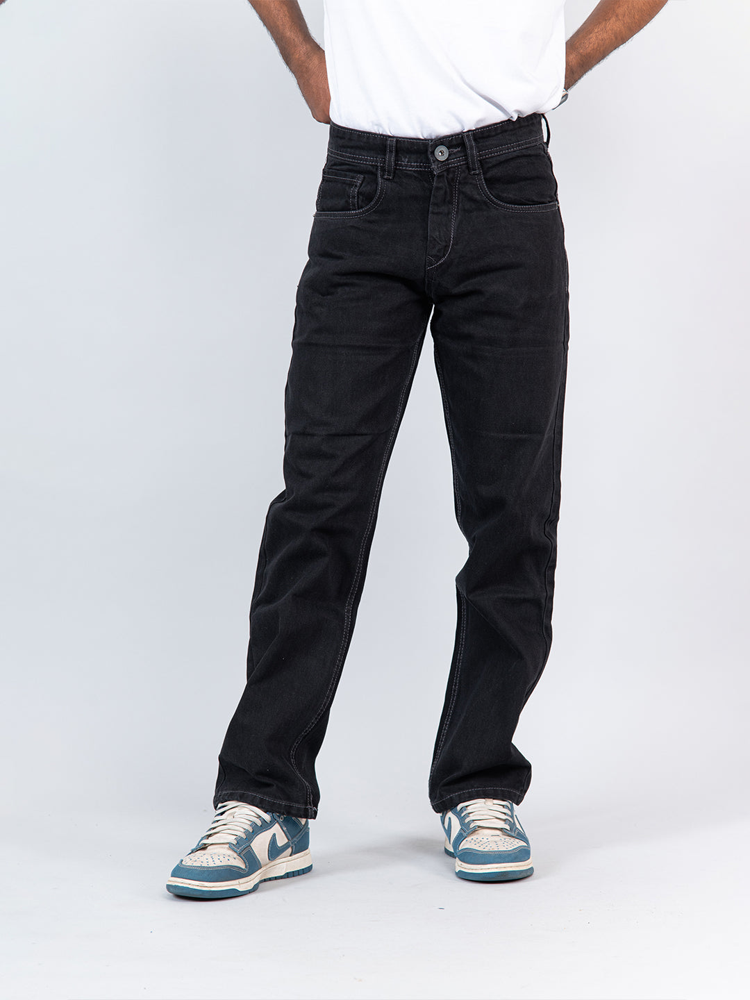 dark grey straight fit mens jeans