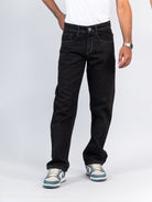 black straight fit mens jeans