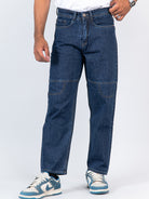 dark blue baggy fit denim jeans