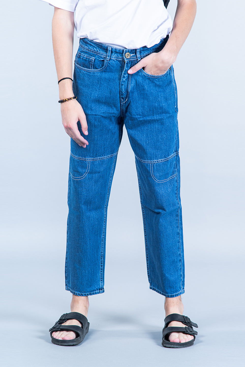 blue baggy fit denim jeans