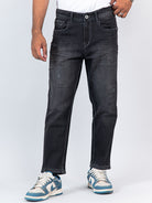 carbon black ripped cropped slim fit mens jeans