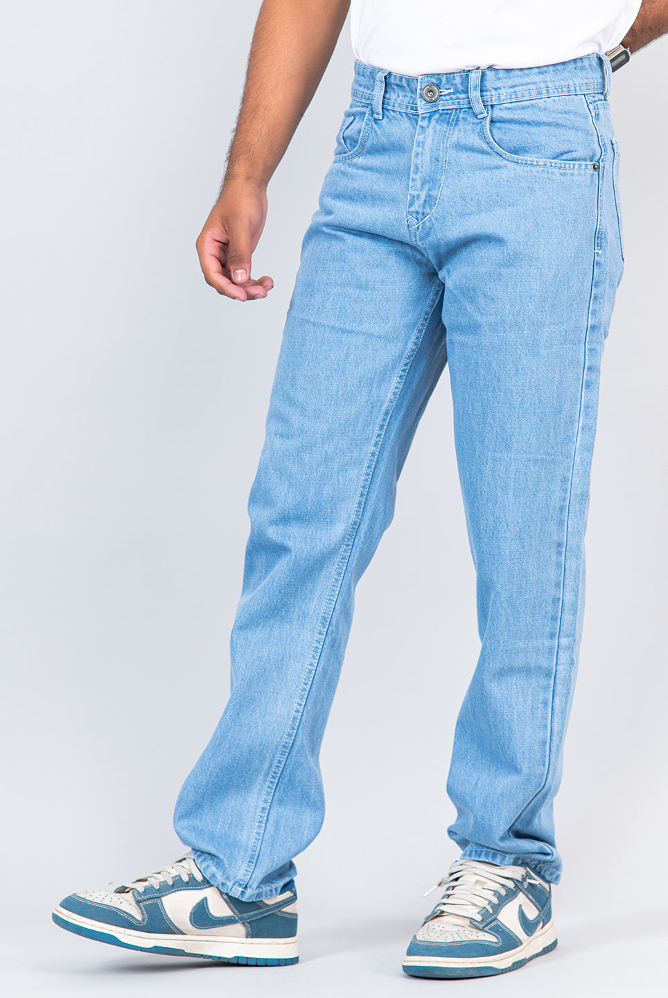straight fit denim jeans