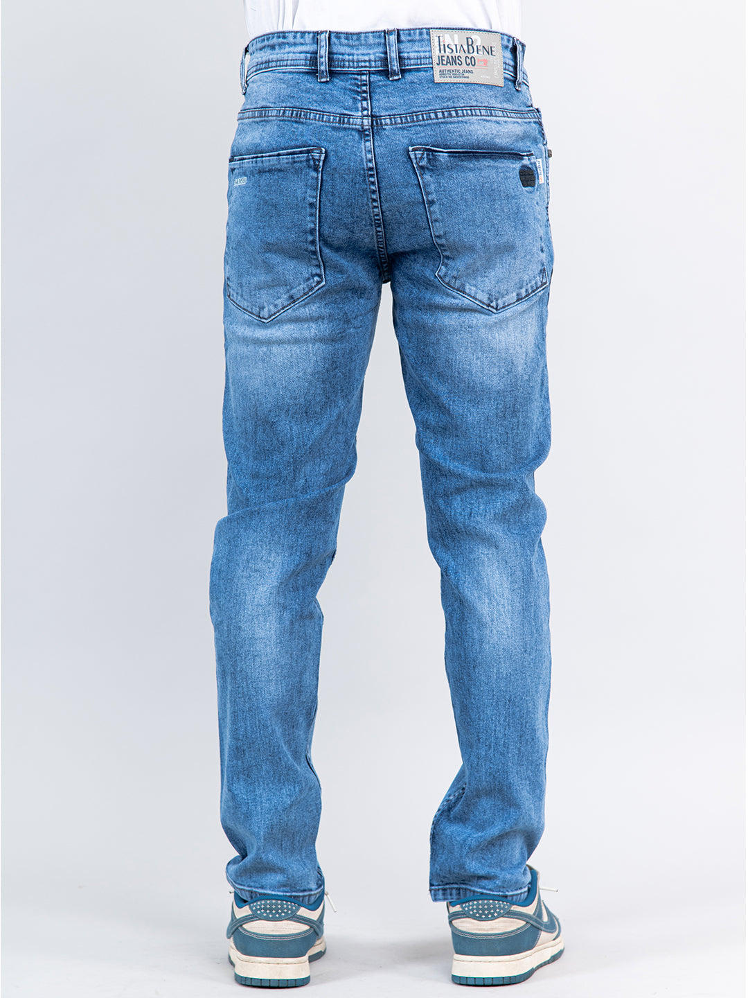 Light Blue Slim-Fit Ankle Length Mens Jeans