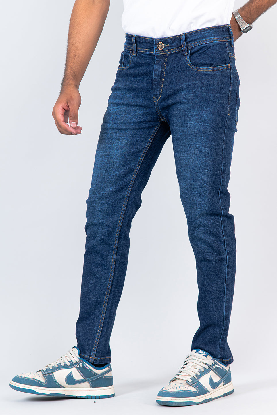straight leg denim jeans