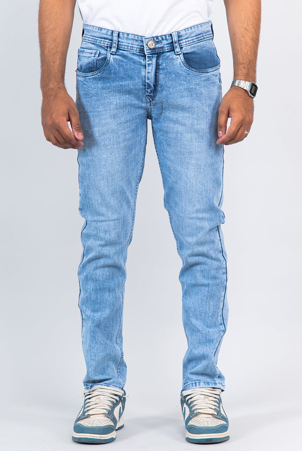 light blue denim jeans