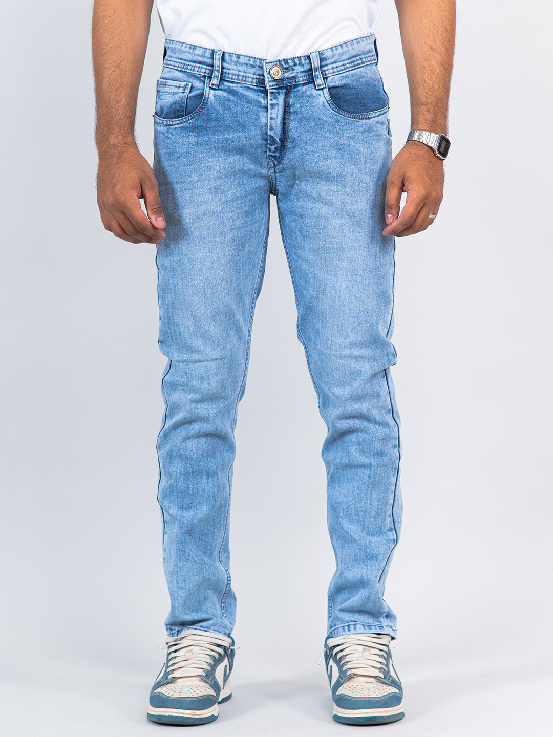 Buy Light Blue Ankle Fit Denim Jeans Online