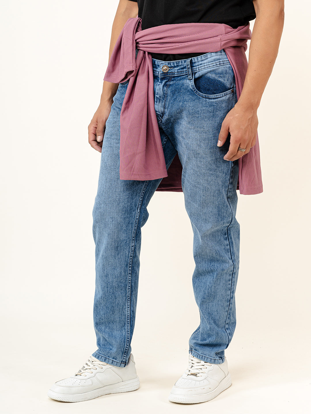 Light Blue Ankle Fit Denim Jeans