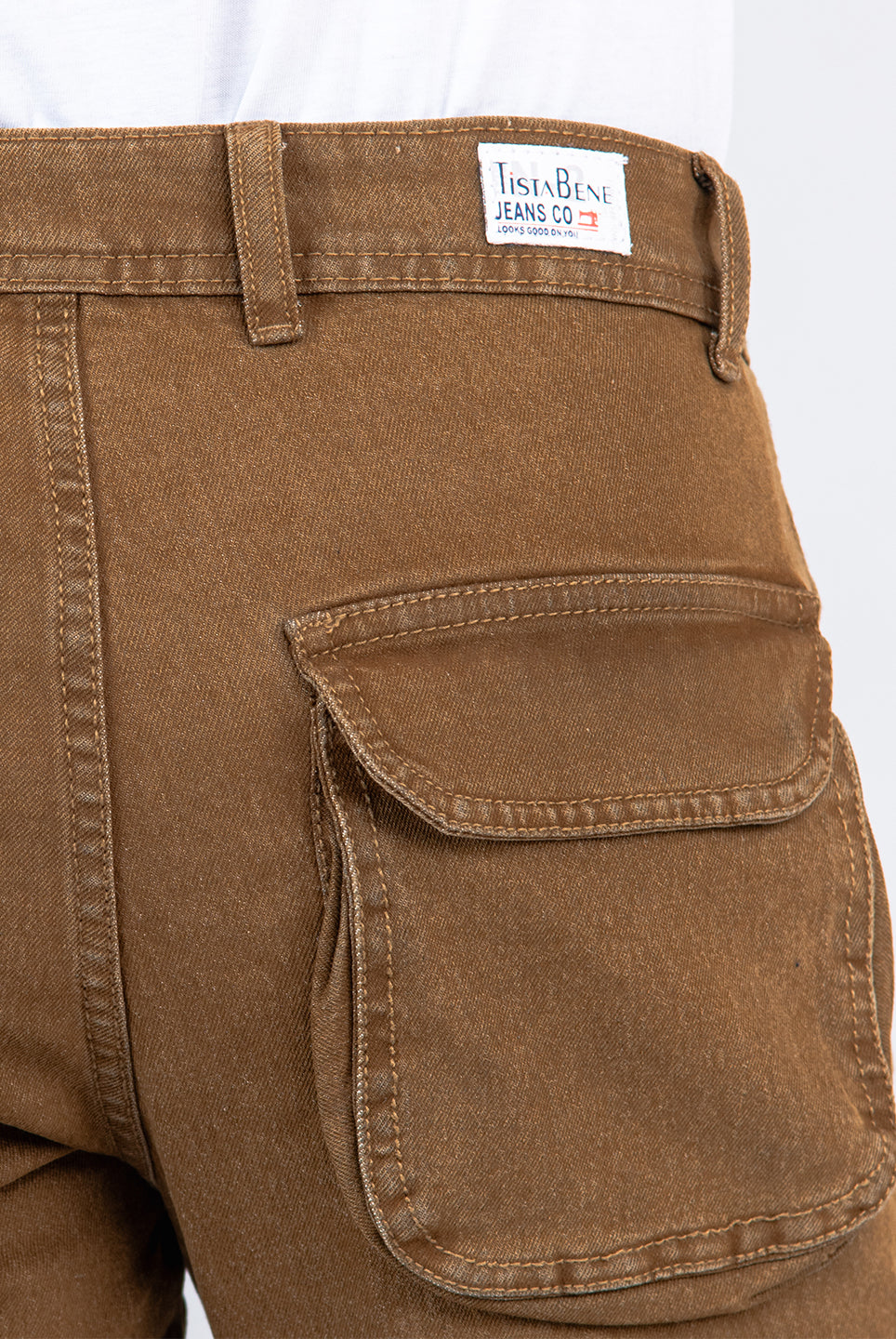 brown cargo denim jeans