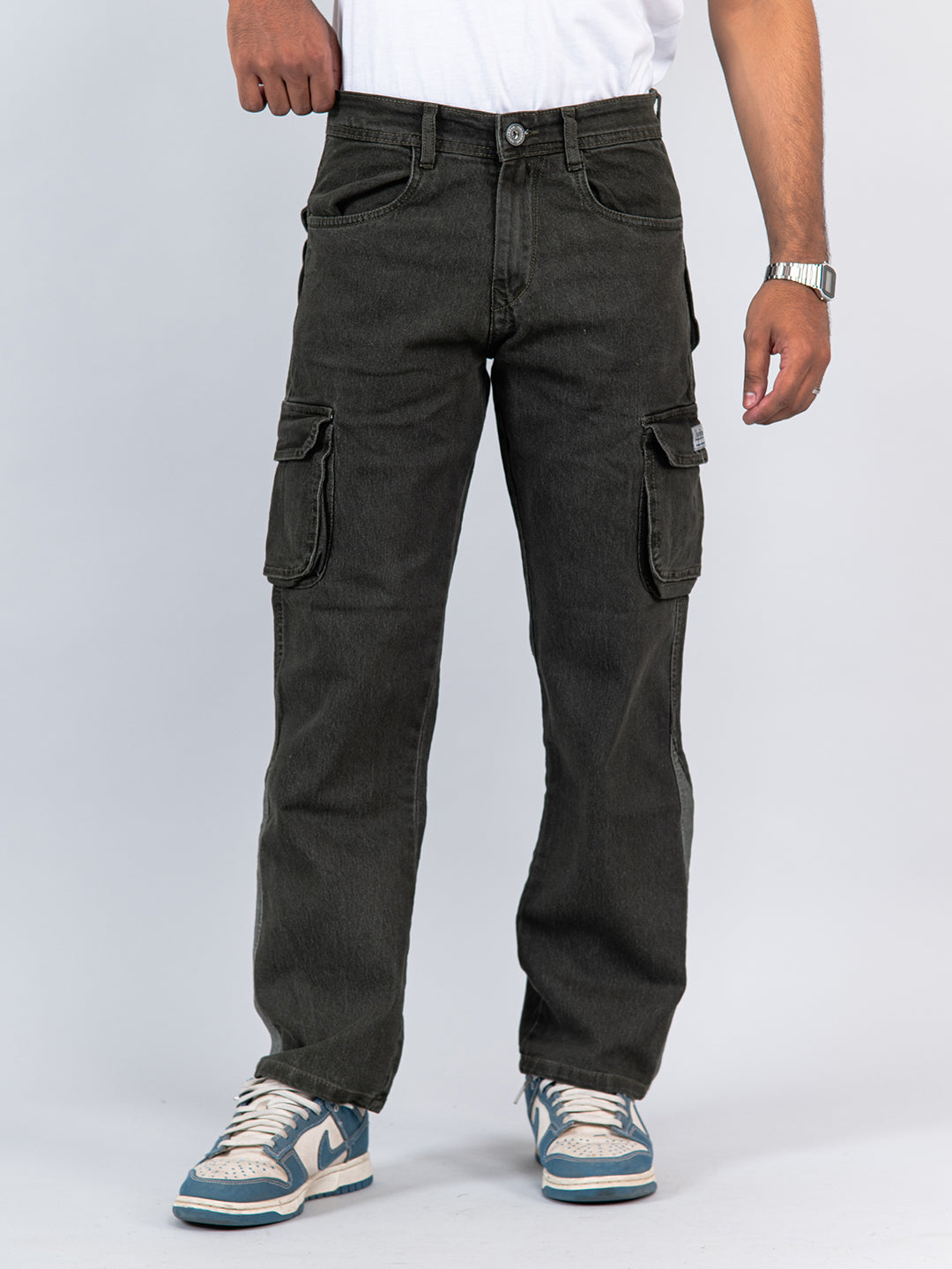 olive green cargo jeans