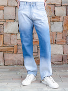 Blue straight fit denim jeans
