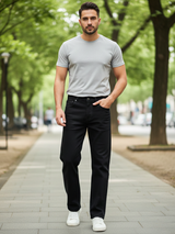 Black Straight Fit Men's Jeans