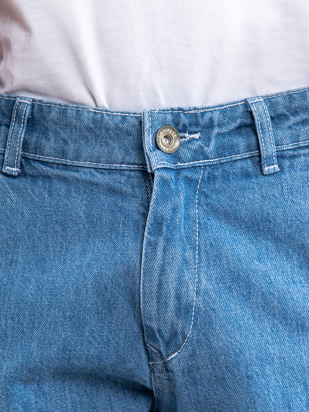 Light Blue Straight Fit Cargo Denim Jeans