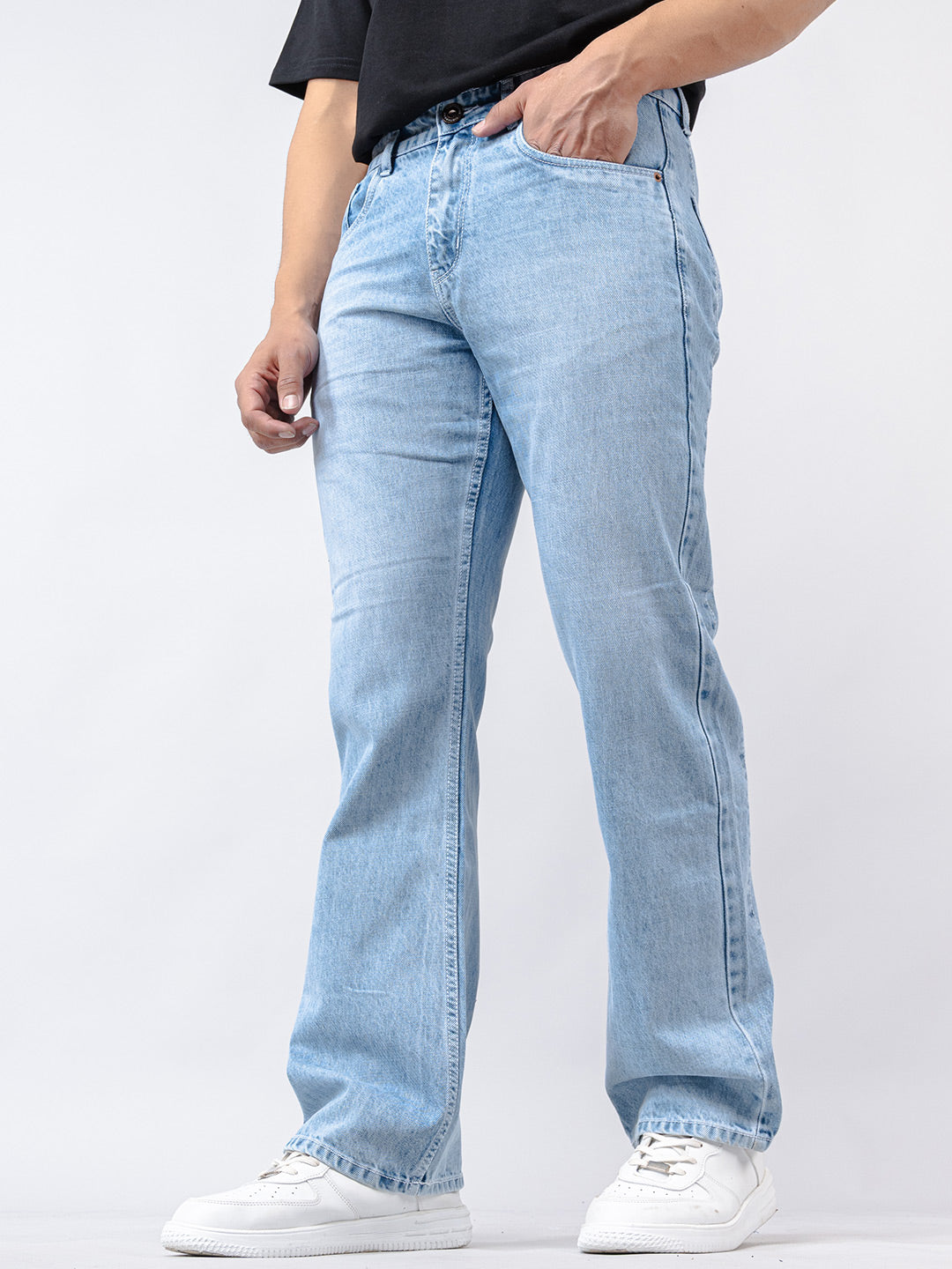 Ice Blue Boot-cut Denim Jeans