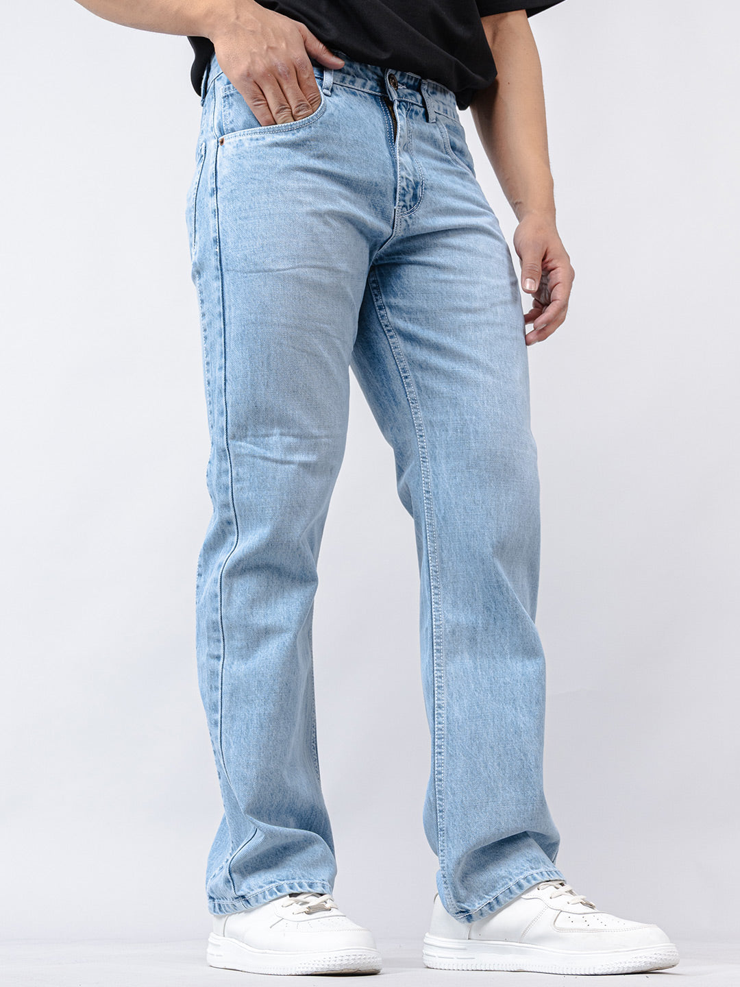 Ice Blue Boot-cut Denim Jeans