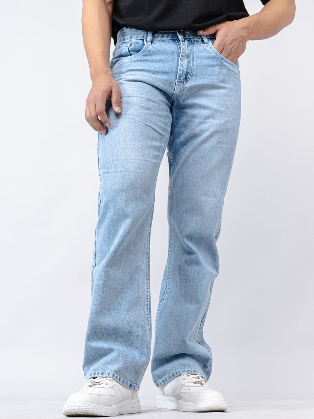 Ice Blue Boot-cut Denim Jeans