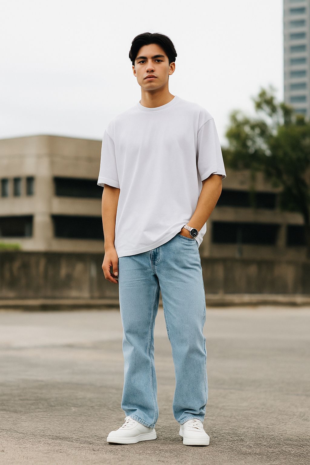 Ice  Blue Cross Pocket Boot-cut Denim Jeans