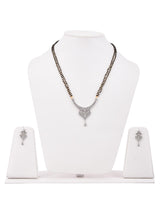 Designer American Diamond Rhodium Plated Mangalsutra Set