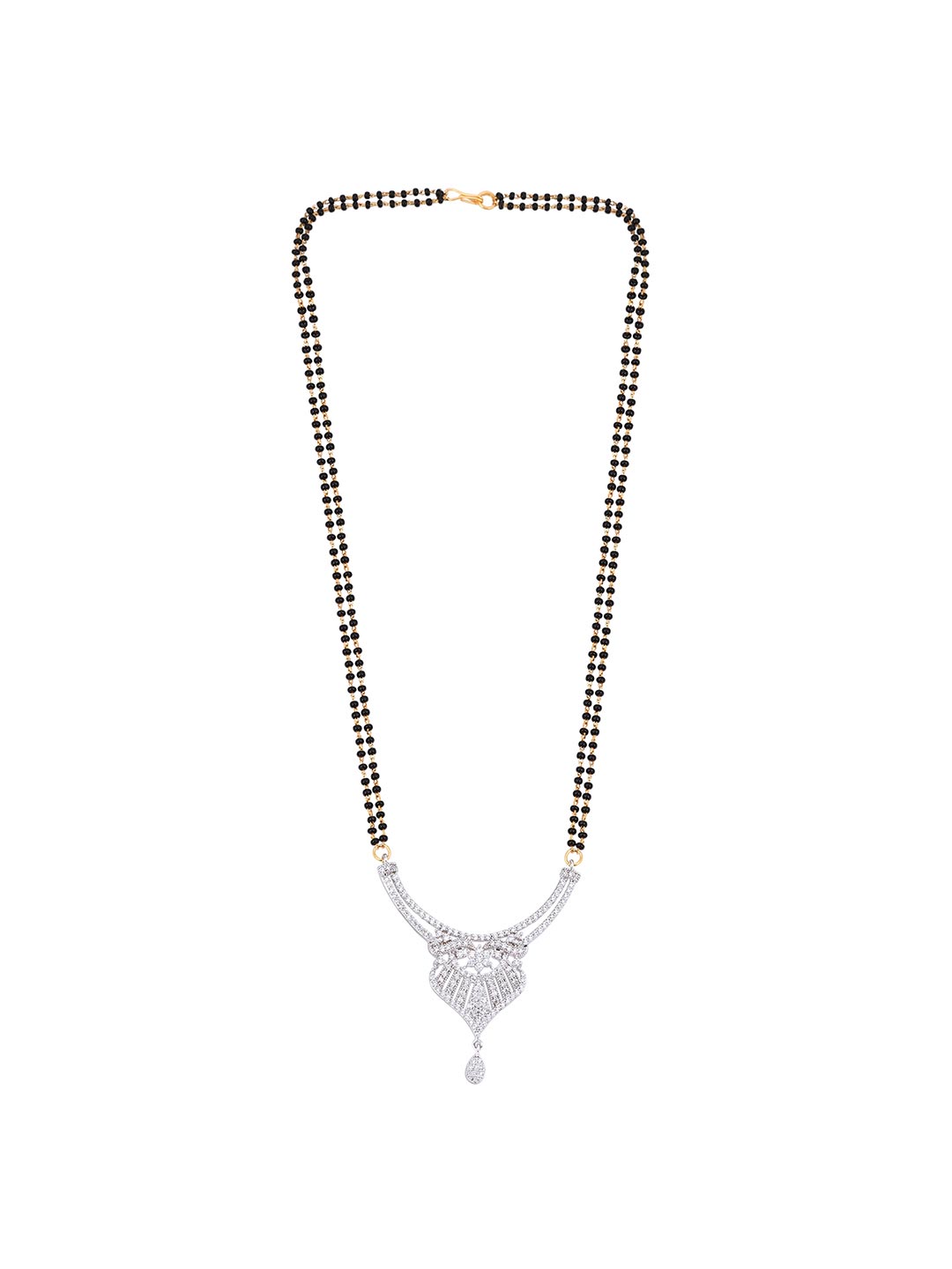 Designer American Diamond Rhodium Plated Mangalsutra Set