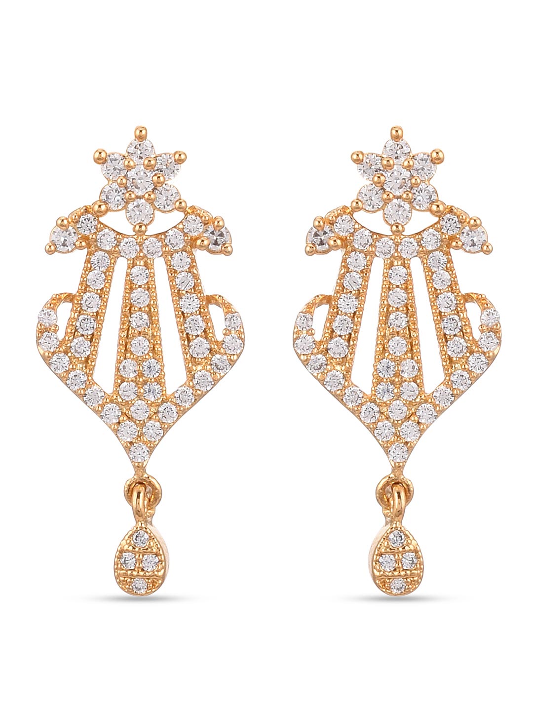 Designer American Diamond Yellow Gold Plated Mangalsutra Set